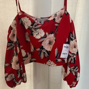 Charlotte Russe Long Sleeve Crop Top